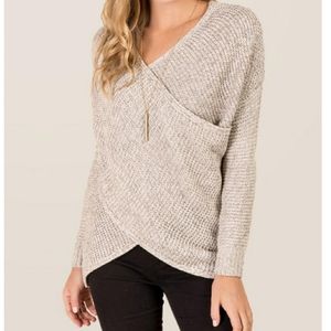 ARIELLA DRAPED WRAP PULLOVER SWEATER